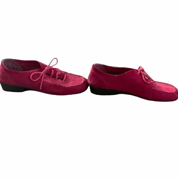 Aerosoles Bubblegum Pink Suede Square Toe Shoes Size 11W #256K - Picture 4 of 9